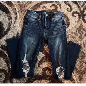 American Eagle High Rise Ripped Jeans